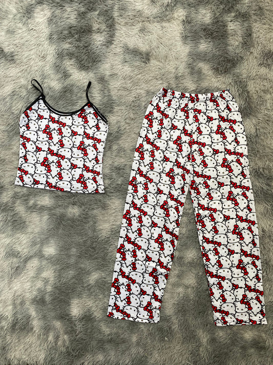 Hello kitty guiño Blusa Con Pantalón Pijama De Dama