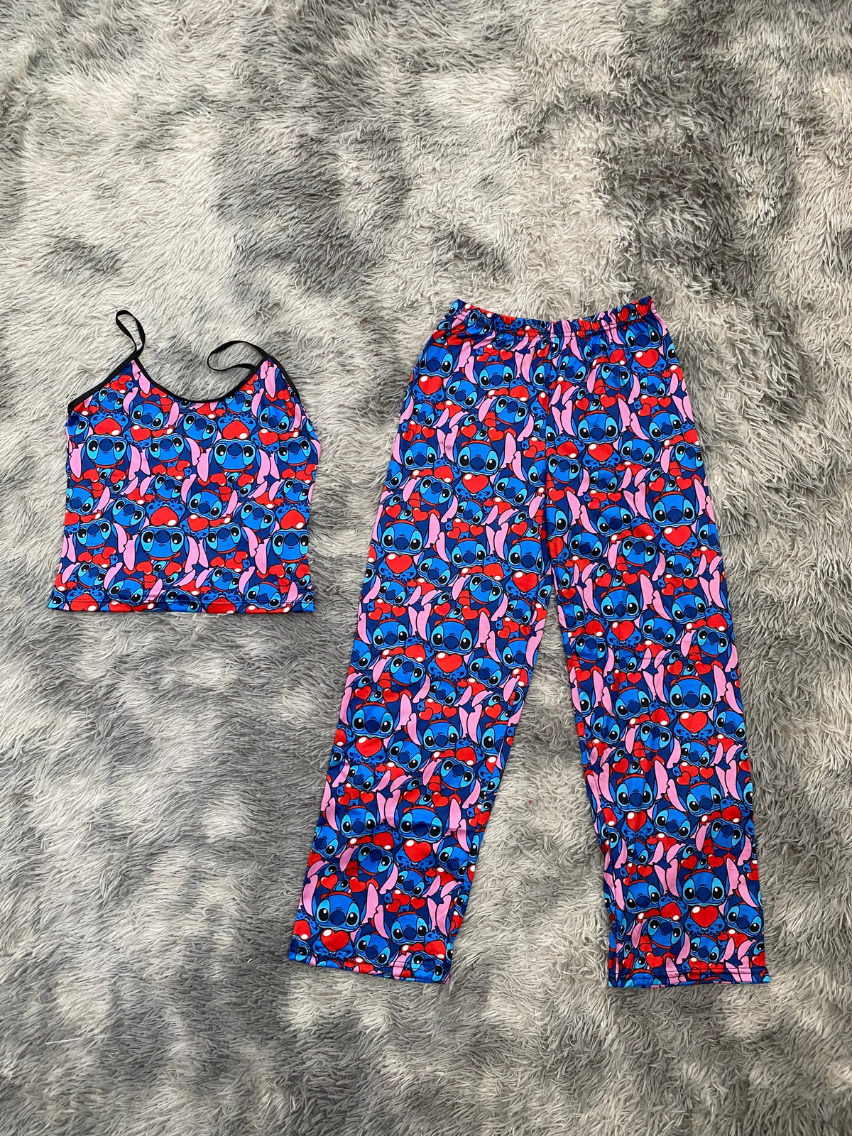 Stitch corazones  Blusa Con Pantalón Pijama De Dama