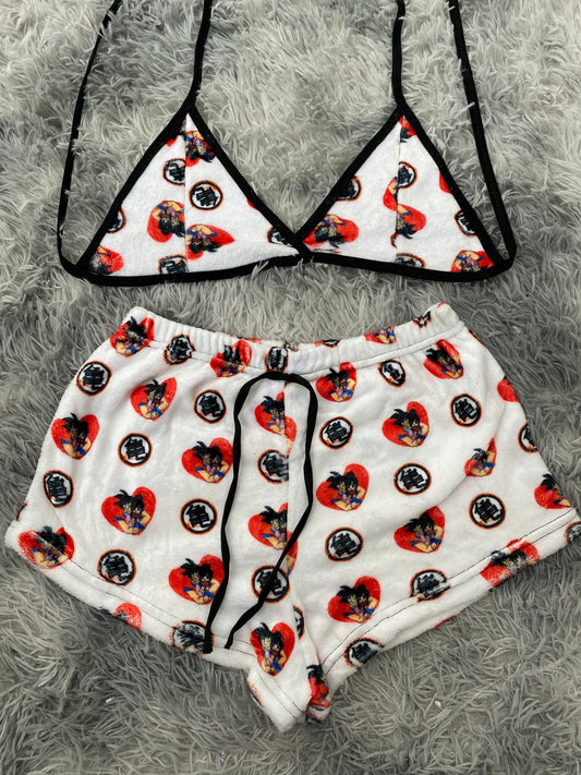 Goku y milk top con short unitalla de afelpado
