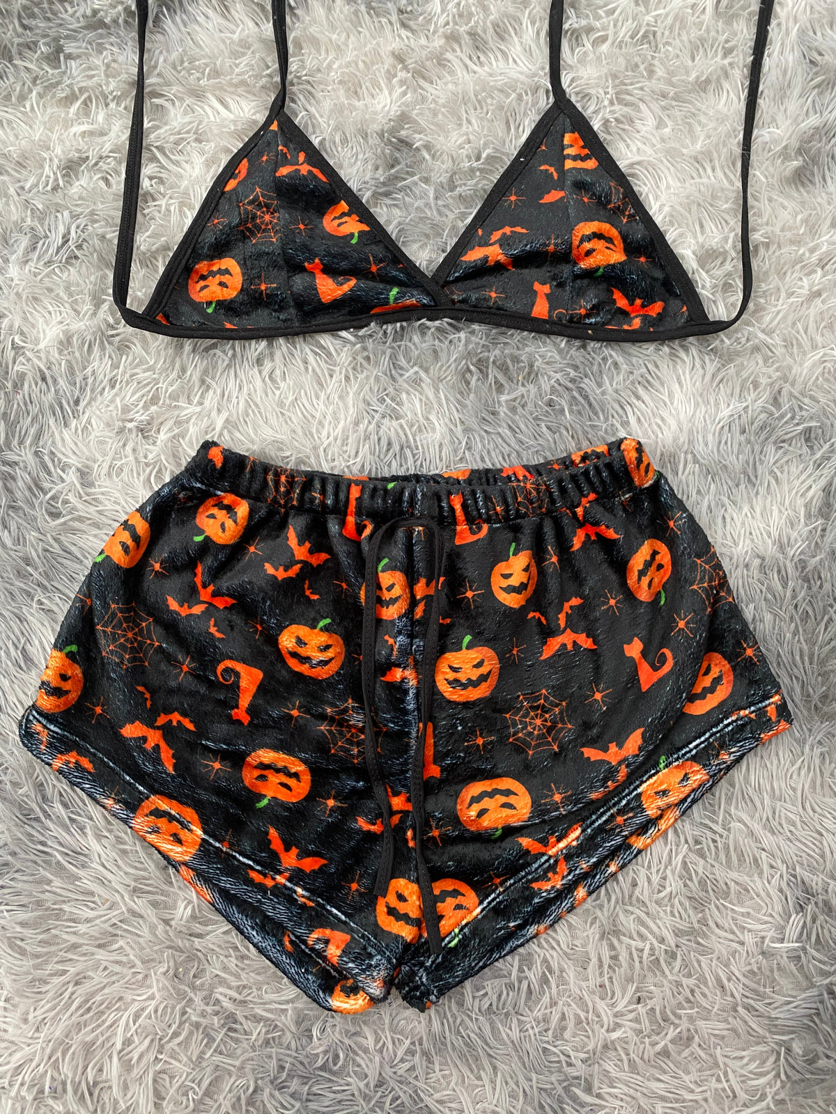 Halloween top con short unitalla de afelpado