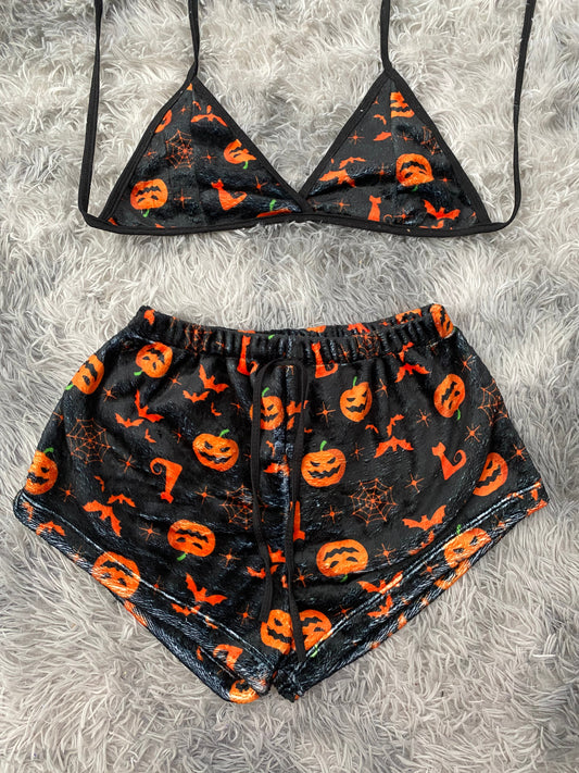 Halloween top con short unitalla de afelpado