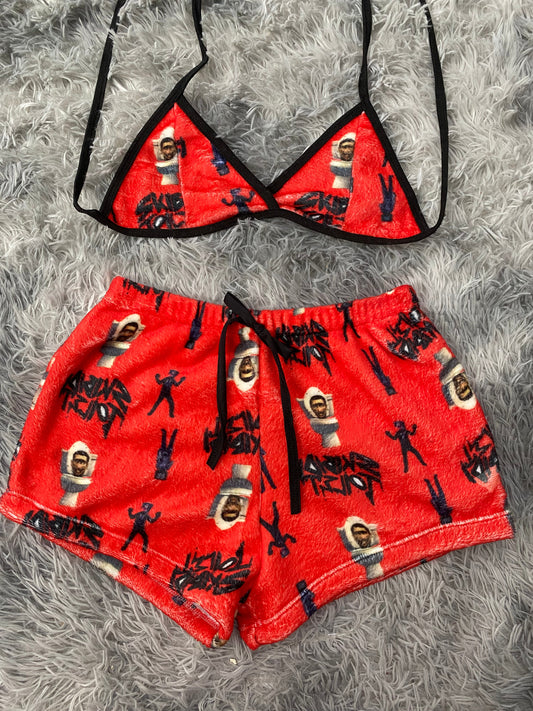 Skibidi toilet top con short unitalla de afelpado