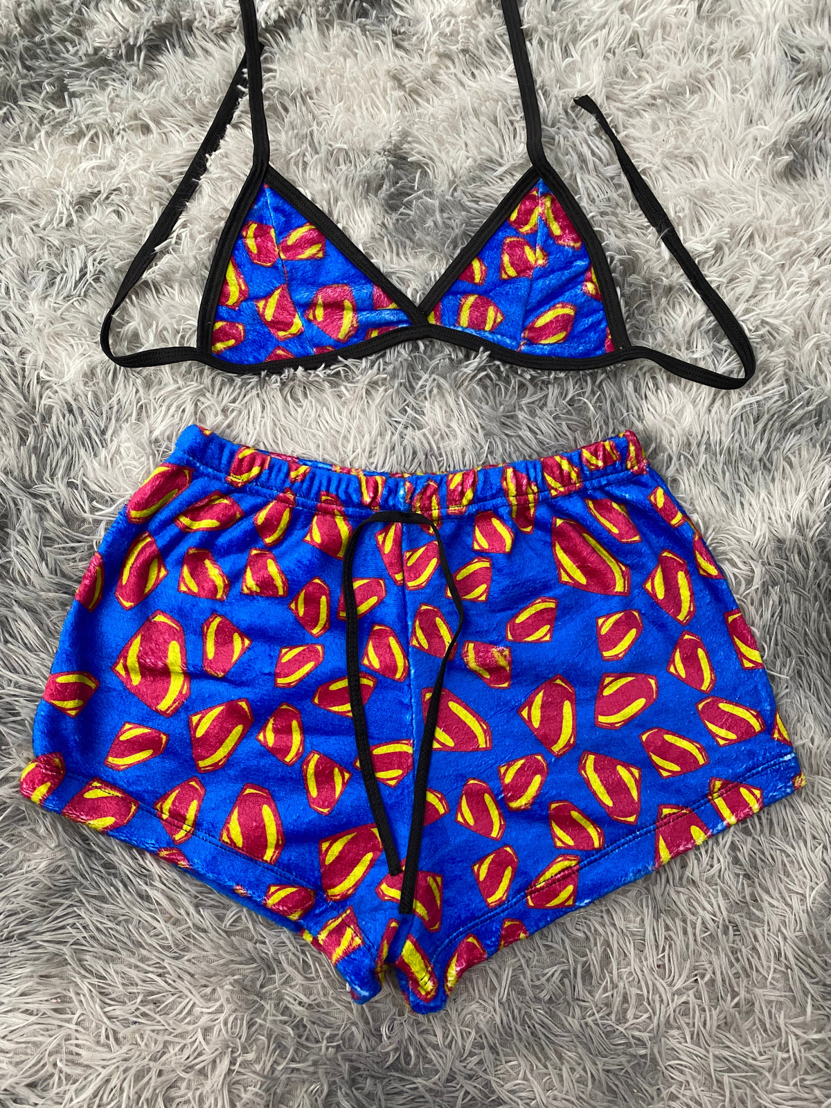 Superman clásico top con short unitalla de afelpado