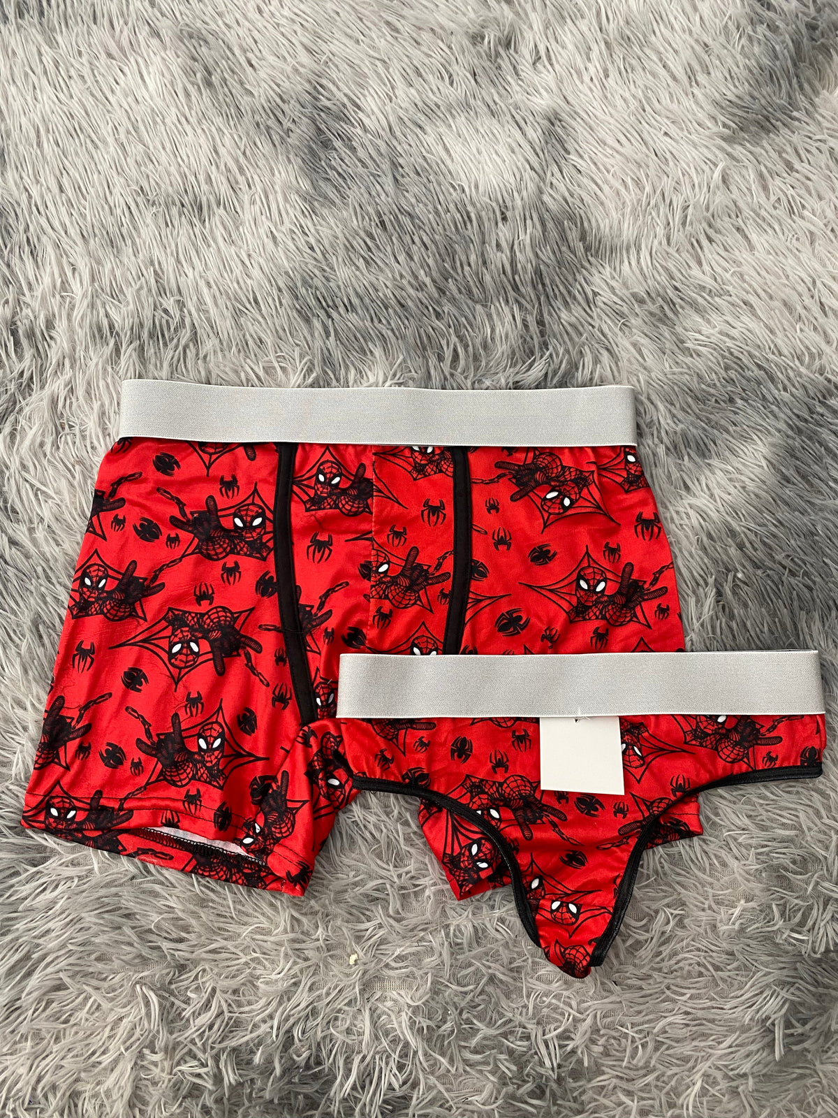 Spider man telaraña rojo Dúo con tanga unitalla