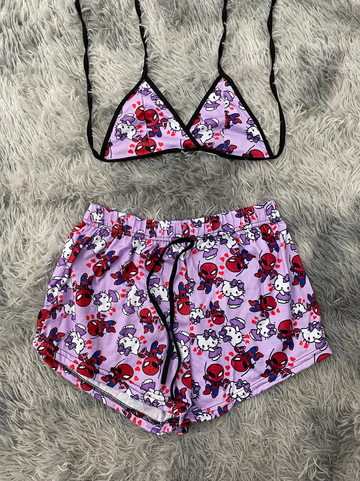 Hello kitty morado Top Con Short Unitalla De Brush