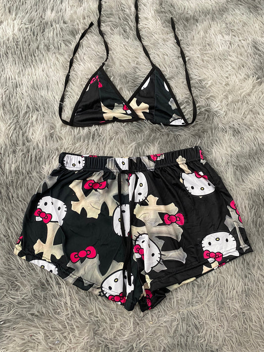 Hello kitty cruces Top Con Short Unitalla De Brush