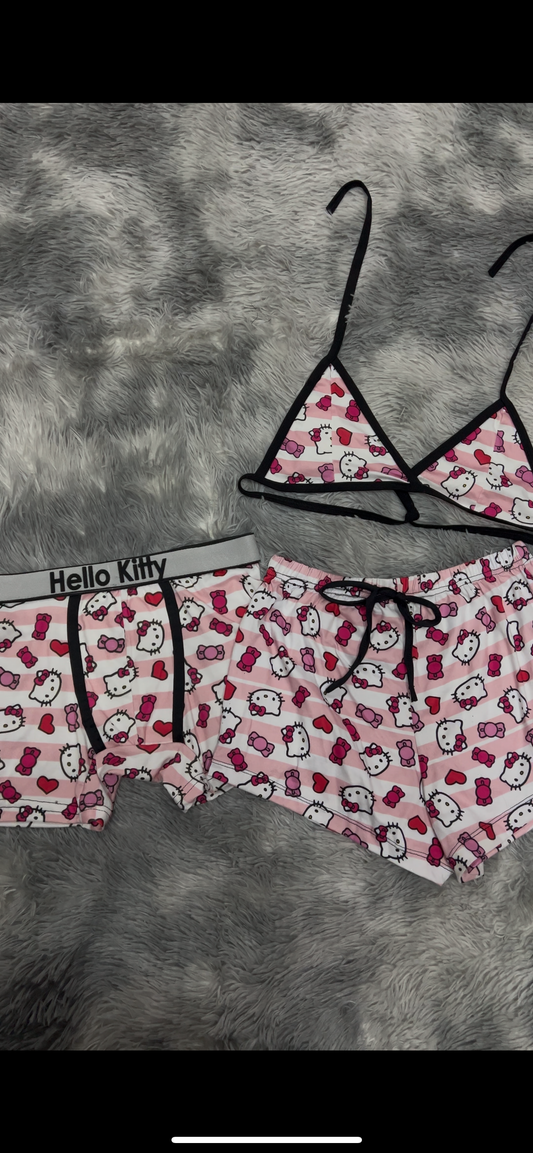 Hello Kitty Stripes Shorts Rosa duo short con top