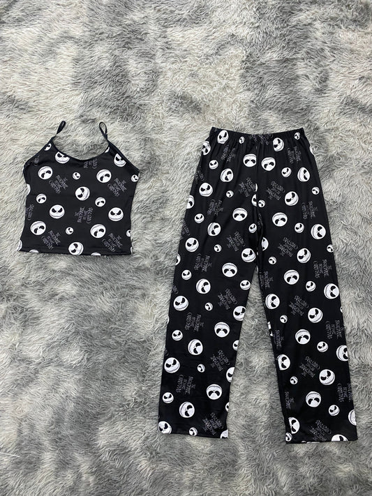 Jack letras blancas Blusa Con Pantalón Pijama De Dama