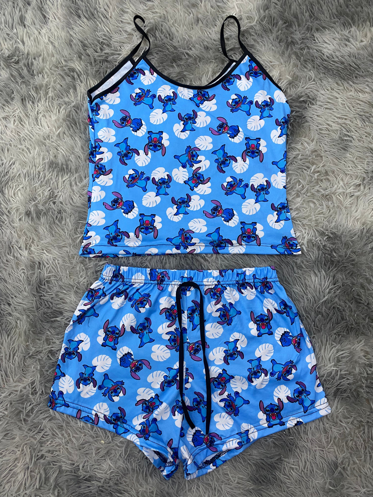 Stitch con flores Blusa Con Short