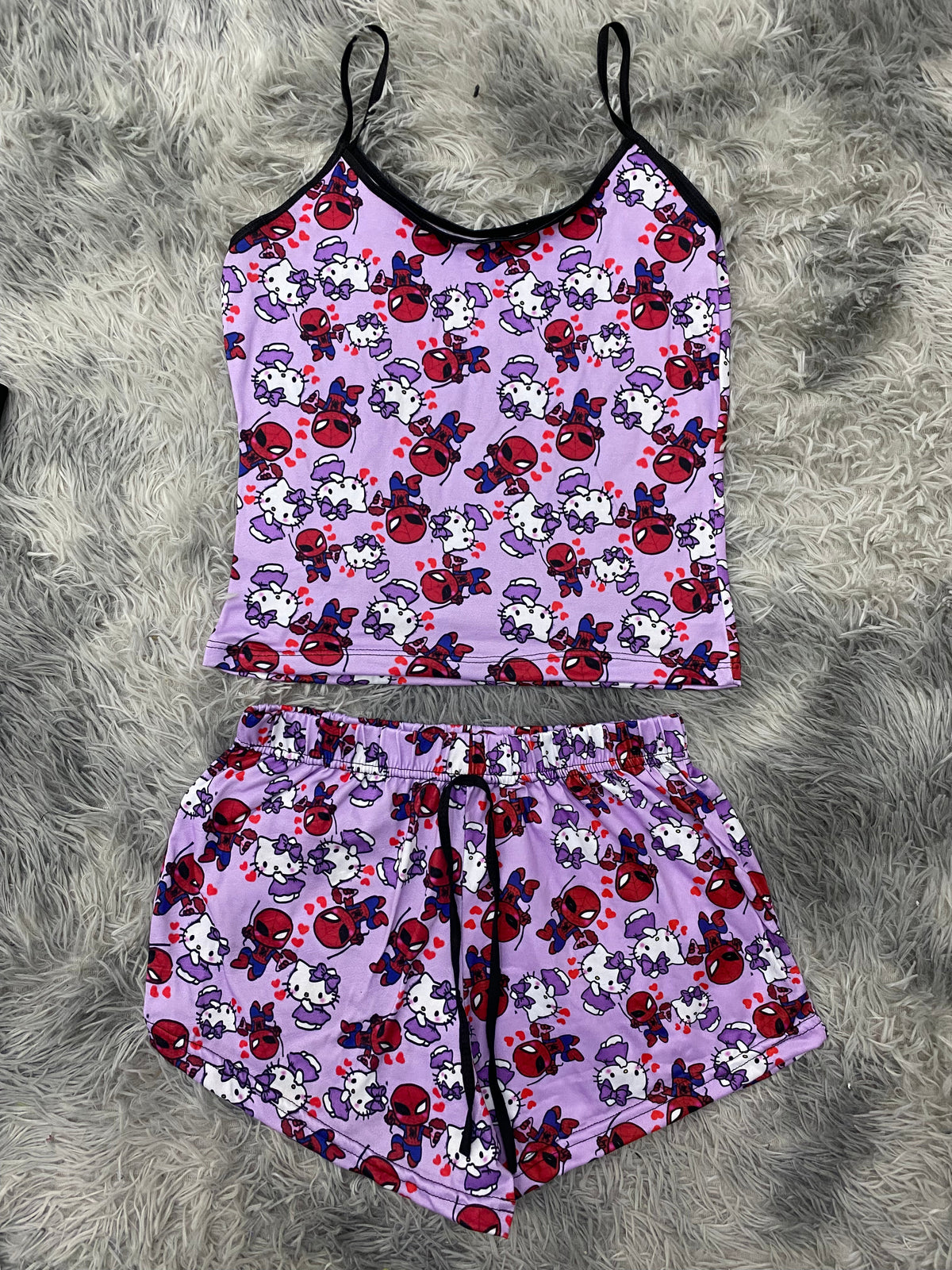 Spider kitty morado  Blusa Con Short