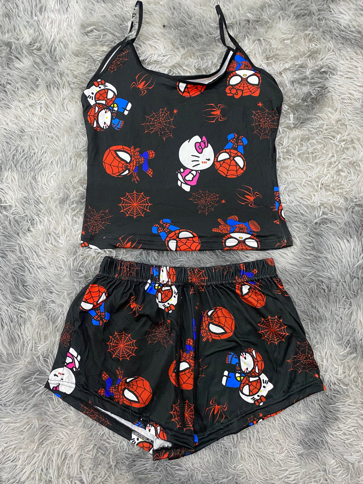 Spider kitty arañas rojas Blusa Con Short