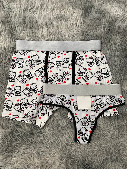 Hello kitty y su novio fondo blanco Duo Unitalla Con Tanga