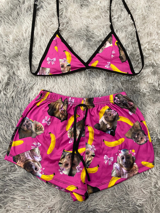 Changuitos fondo rosa Top Con Short Unitalla De Brush