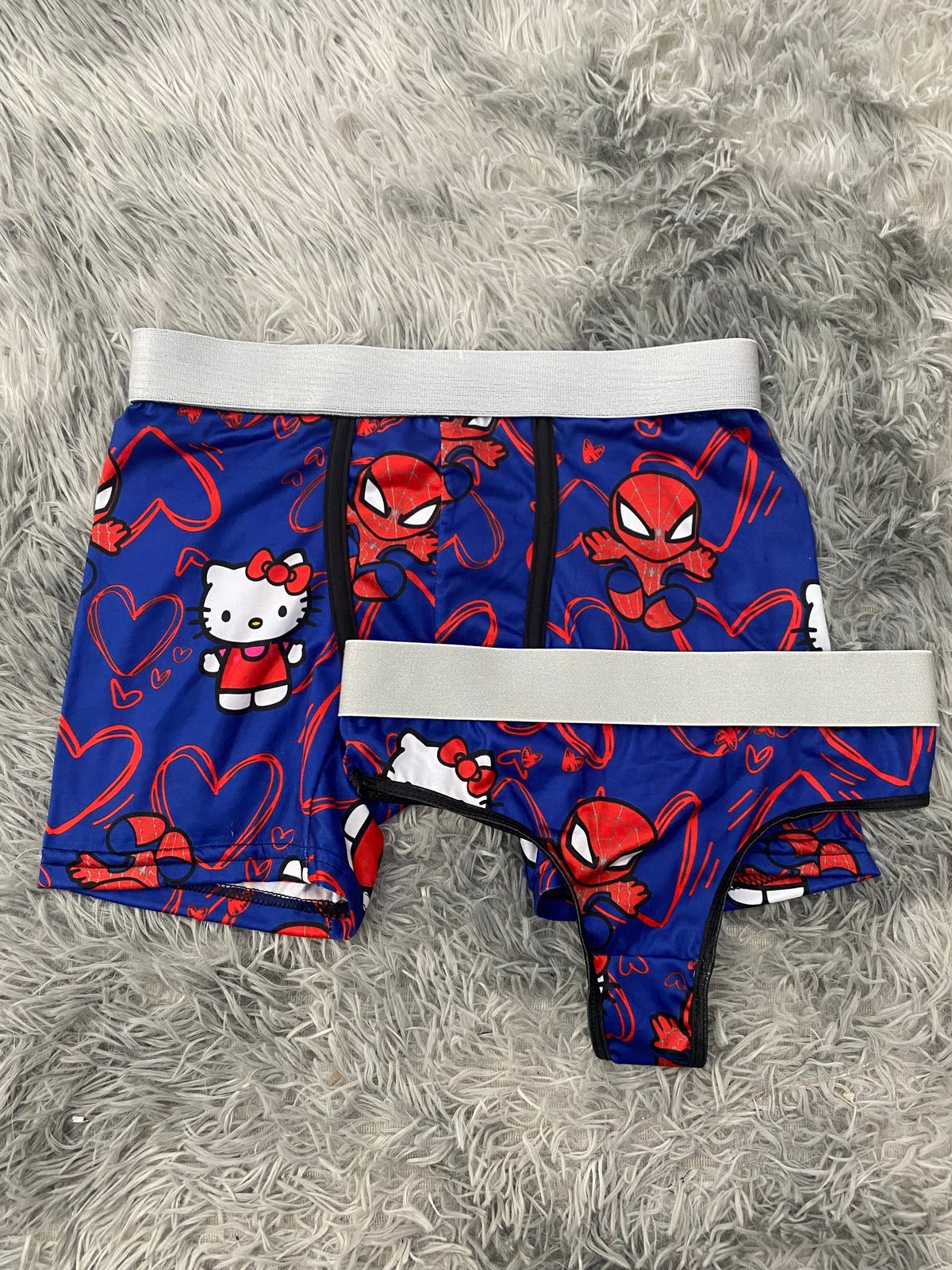 Spiderkitty corazones fondo azul Duo Con Tanga Xl