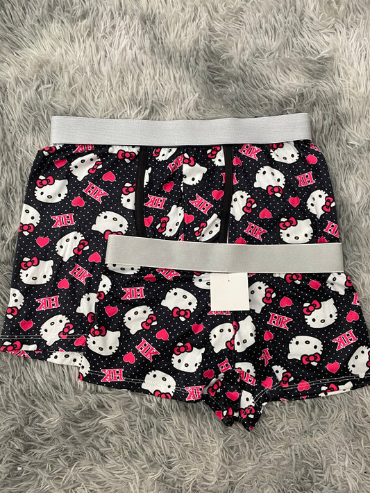 Hello kitty corazones y puntos fondo negro Duo Con Boxer Unitalla