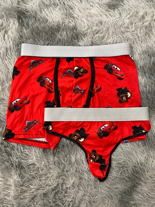 Mcqueen y mate fondo rojo Duo Con Tanga Xl