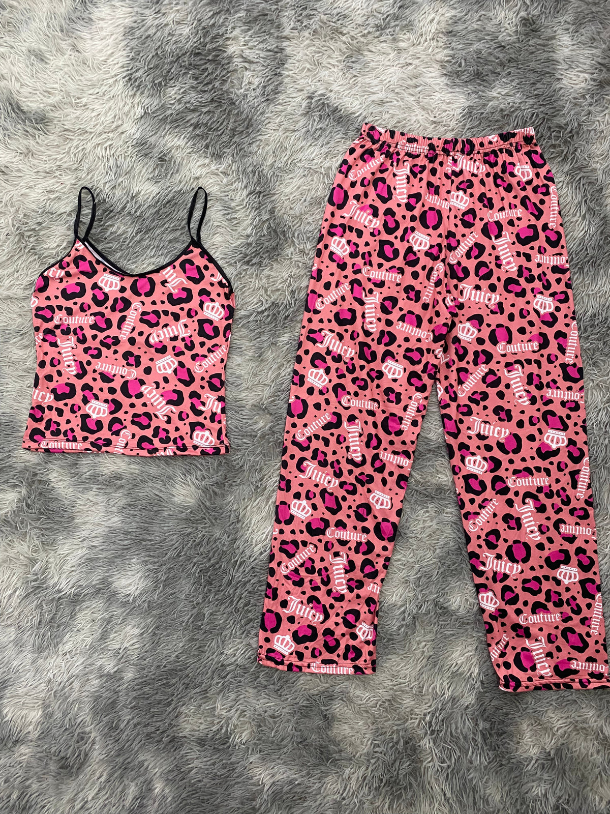Juicy couture animal print rosa Blusa Con Pantalón Pijama De Dama