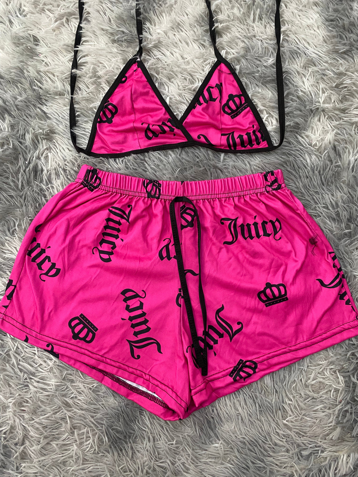 Juicy fondo rosa Top Con Short Unitalla De Brush