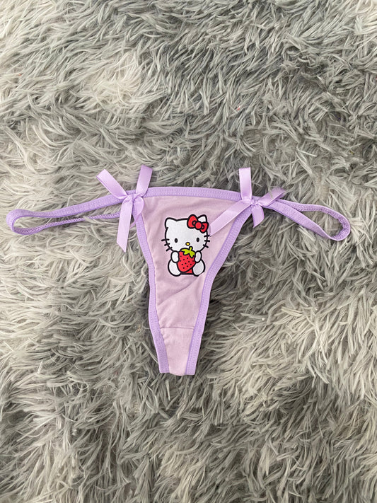 Tanga De Dama Delgada Hello Kitty morado
