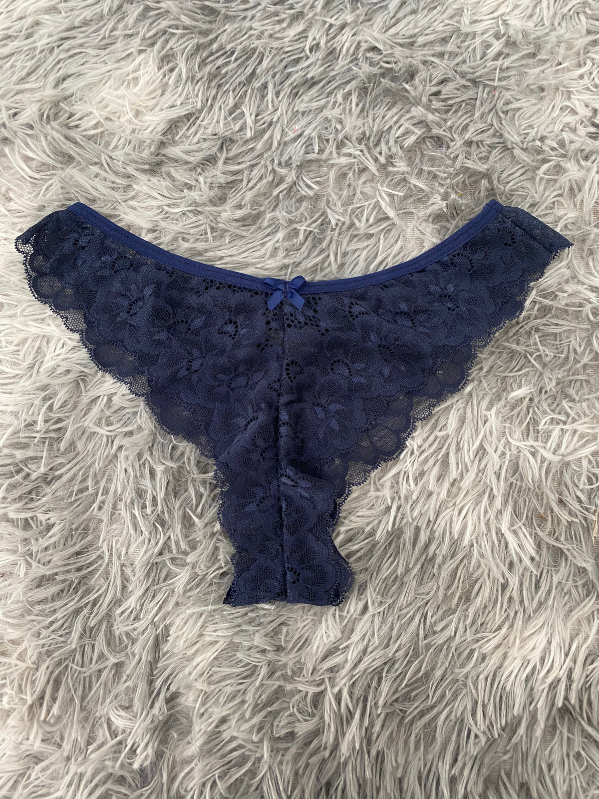 Tanga De Dama Líneas atrás Azul Marino Resorte