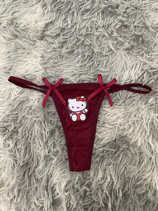 Tanga De Dama Delgada Hello Kitty Color vino