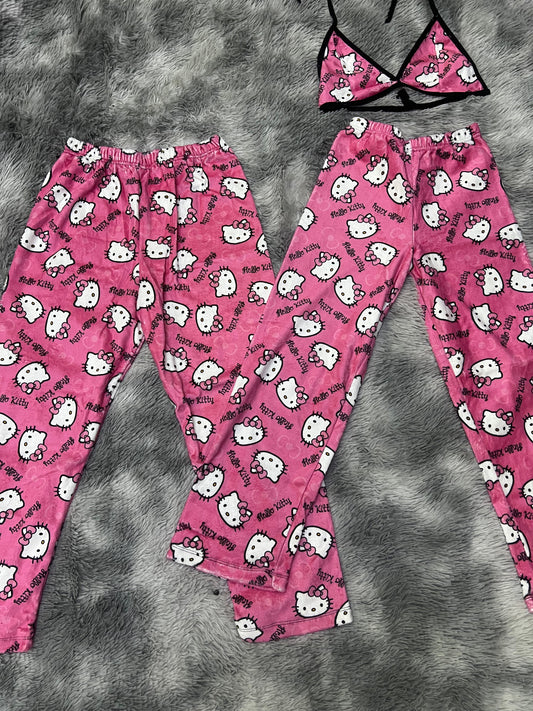 Hello Kitty Rosa Duo de pijama afelpada