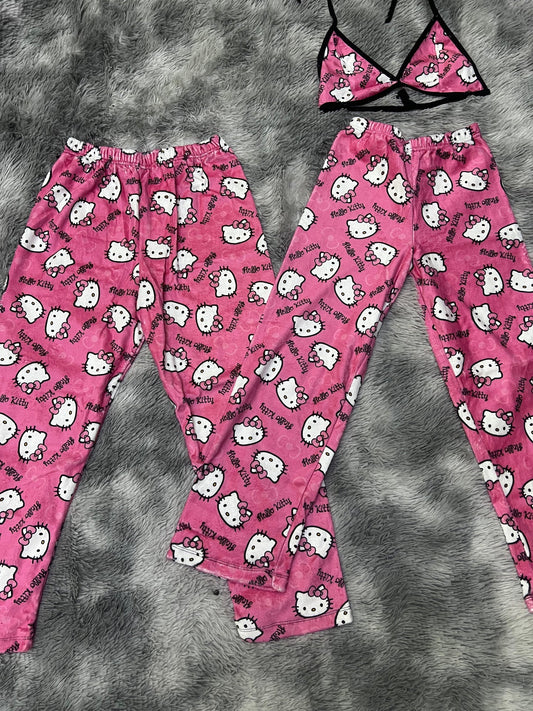Hello Kitty Rosa Duo de pijama afelpada
