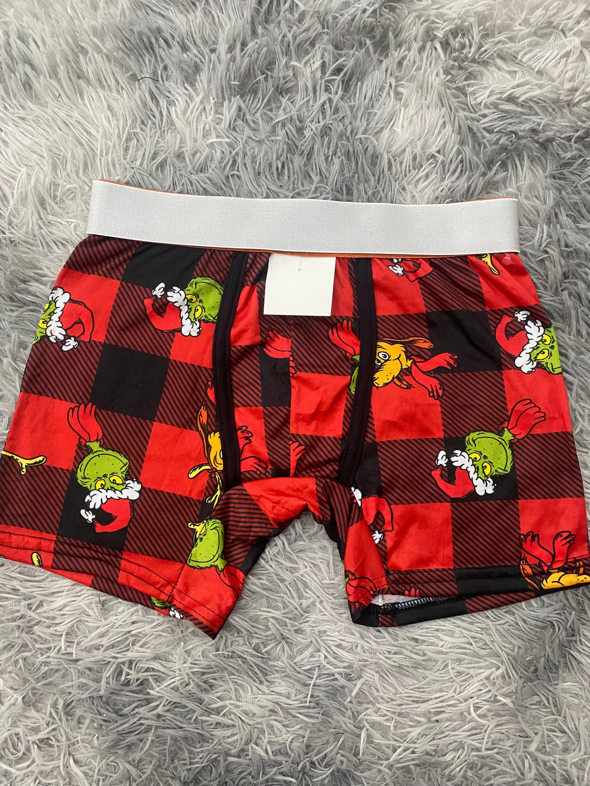 Grinch y Max cuadros rojos Boxer De Hombre unitalla
