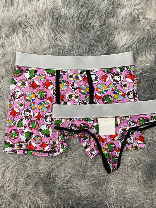 Hello Kitty circules de navidad fondo morado Duo Con Tanga Xl