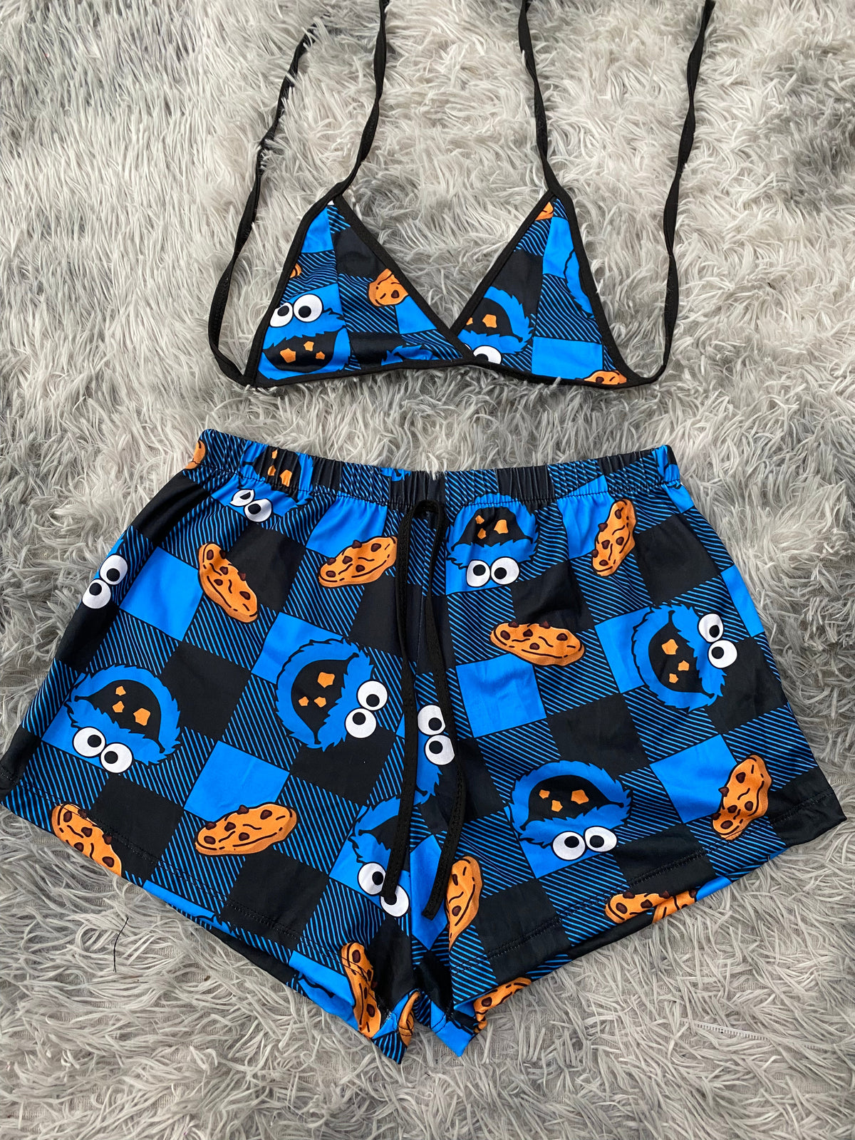 Señor come galletas cuadros Top Con Short Unitalla De Brush