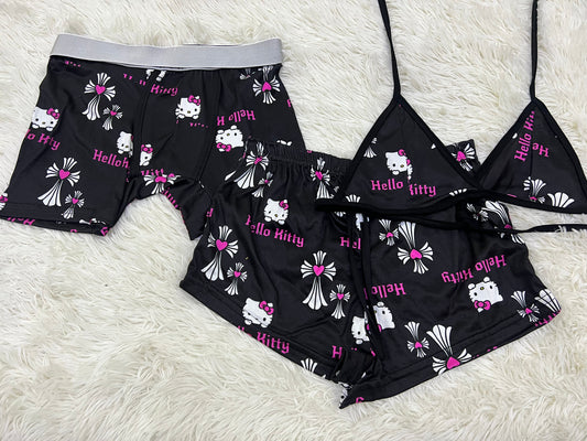 Hello Kitty Cross Negro duo short con top