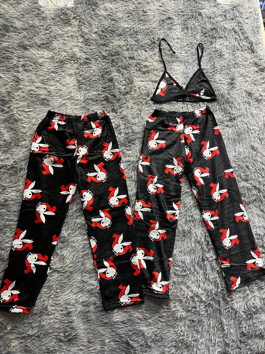 Play Boy True Negro Duo de Pijama Afelpada