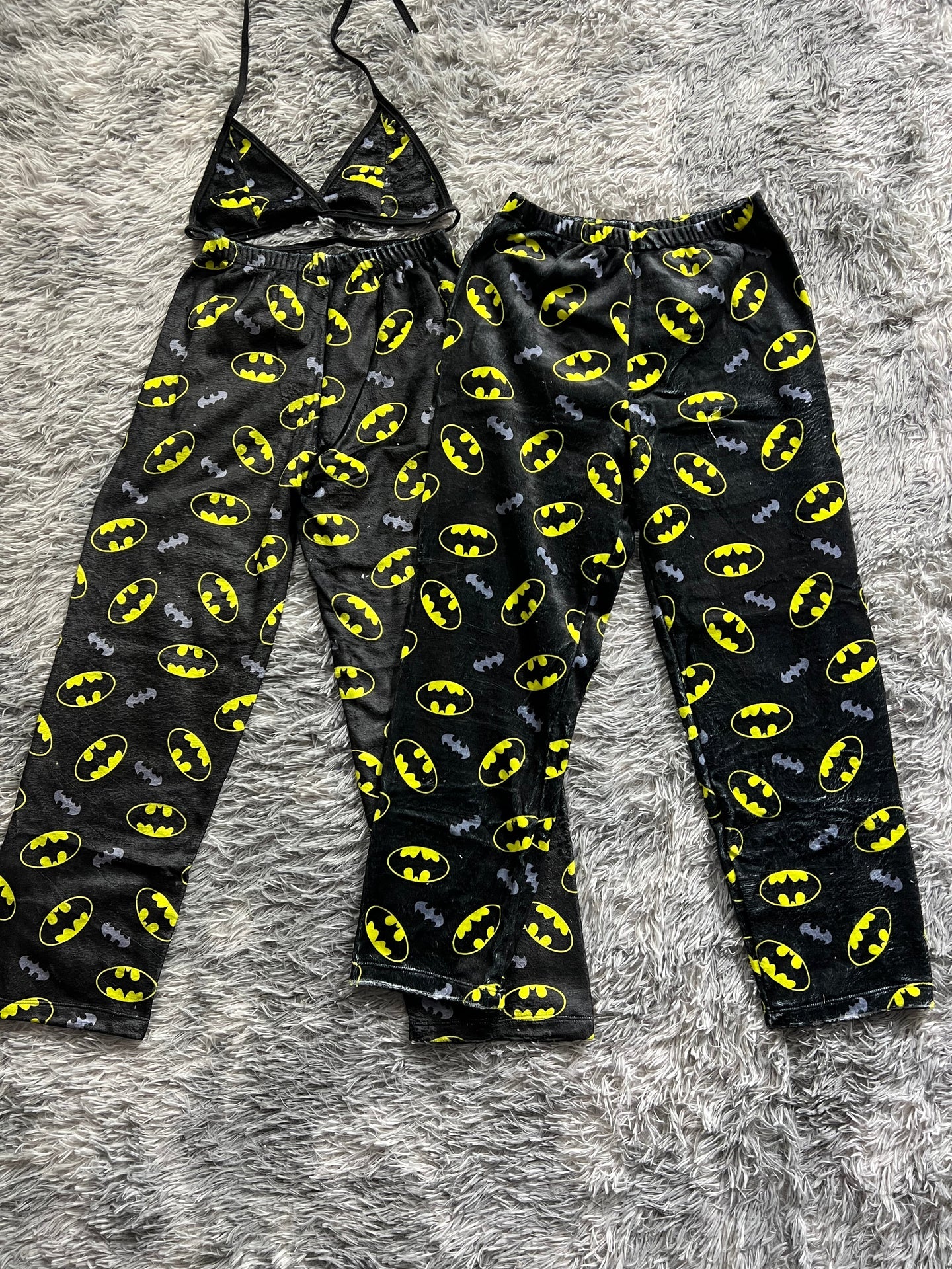 Batman negro y gris Duo de Pijama Afelpada
