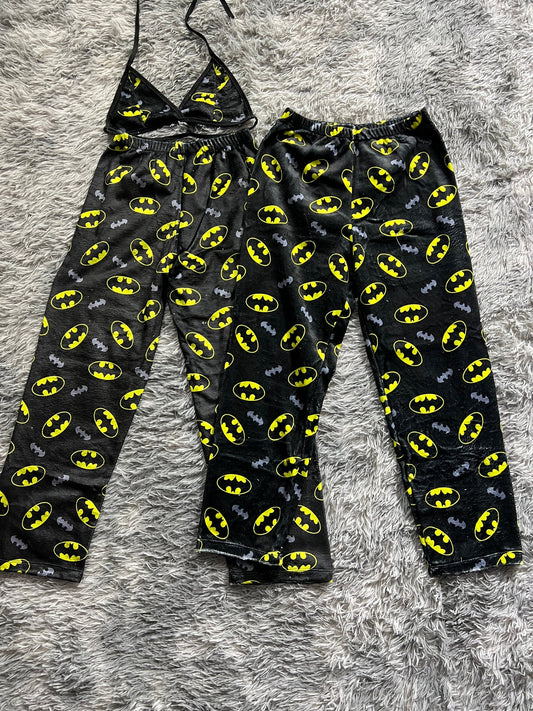 Batman negro y gris Duo de Pijama Afelpada