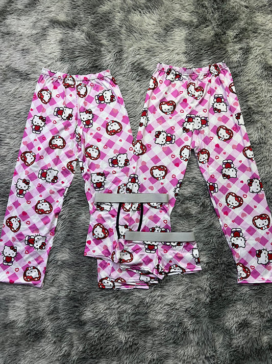 hello kitty corazones y cuadrados pijama 5 piezas