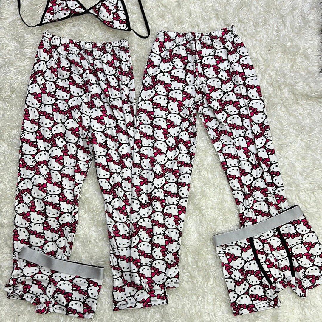 hello kitty caras  pijama 5 piezas