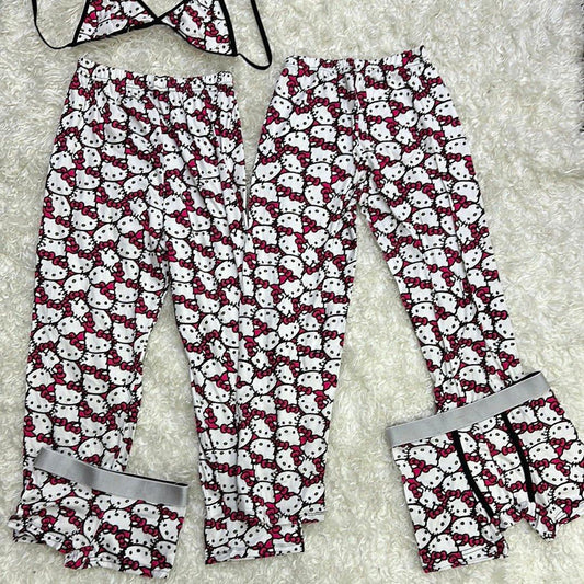 hello kitty caras  pijama 5 piezas