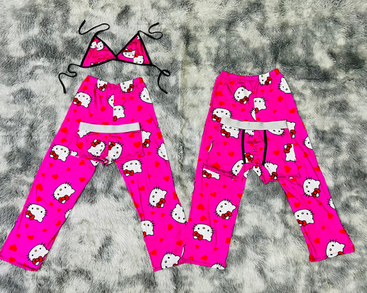 hello kitty corazones fondo rosa pijama 5 piezas