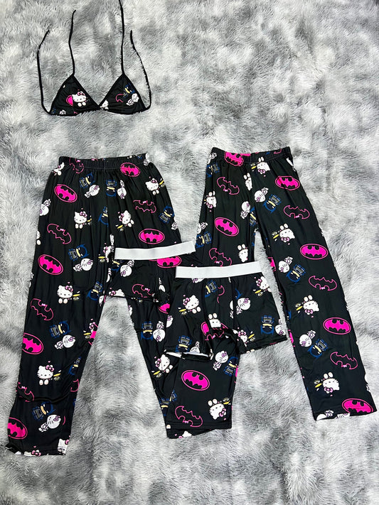 Hello Kitty batman negro dúo de Pijama 5 pcs
