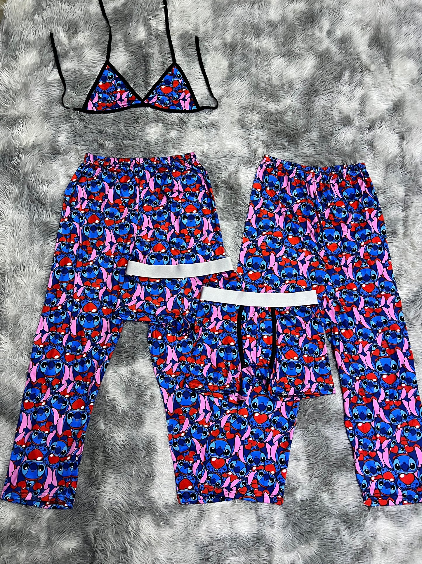 Stitch Love Print Azul Duo Unitalla De 5 Piezas