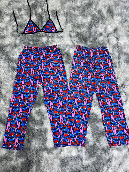 Stitch Plush Rosa Duo de pijama afelpada