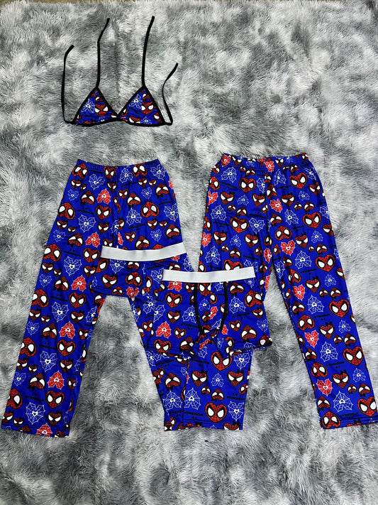 Spider-Man Corazones Azul Duo Unitalla De 5 Piezas