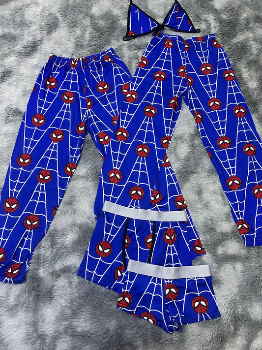 Spider-Man Azul Duo de pijama de 5 piezas.