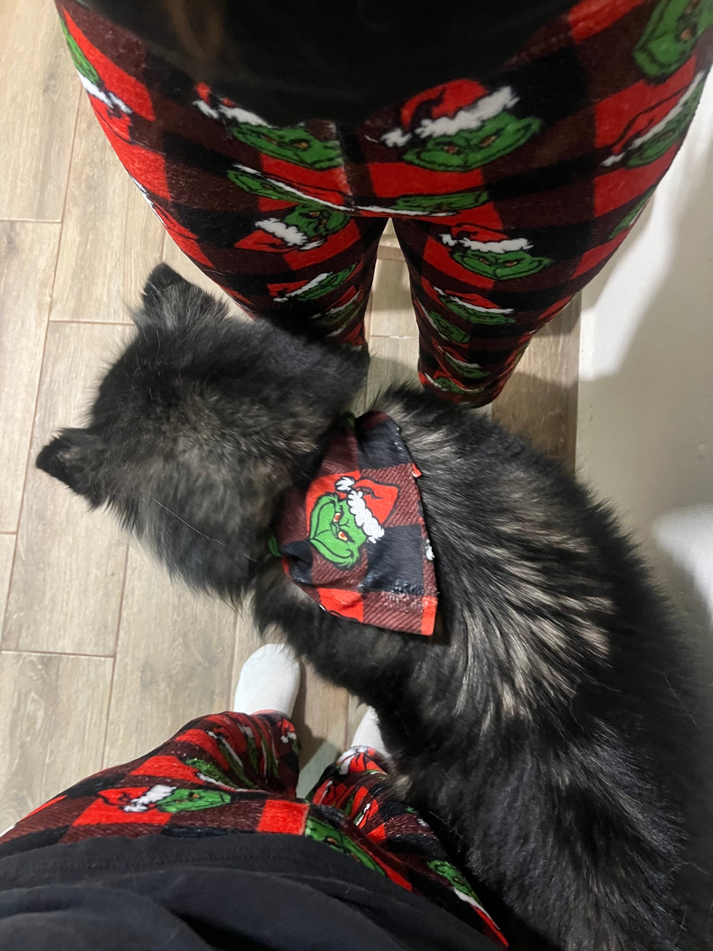 Pijama Grinch Rojo Duo de pijama afelpada.