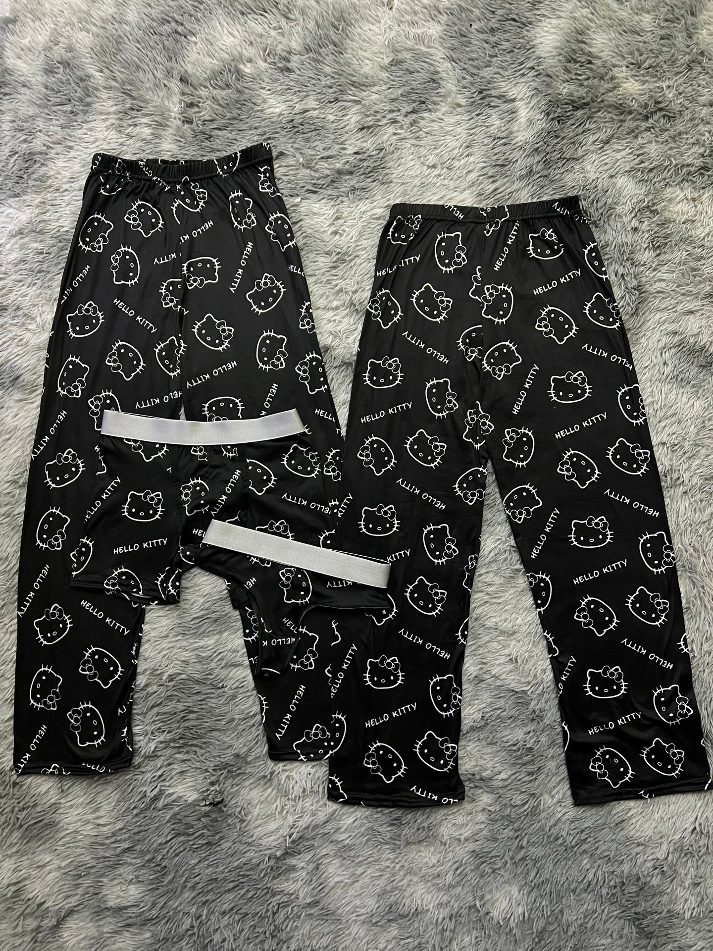 Kitty Silhouette Print Cozy Couples 5 piece pajama set 😺💤
