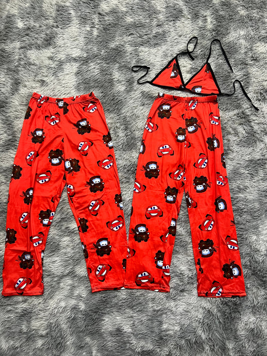 McQueen Y Matter Rojo Duo de pijama afelpada.