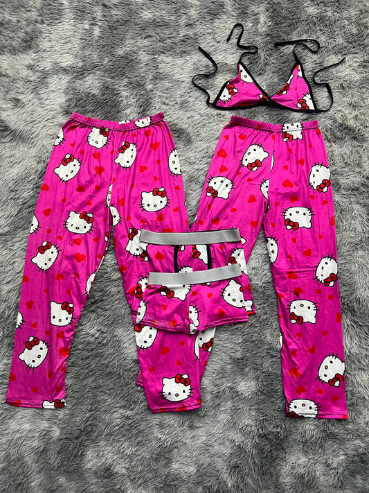 Hello Kitty Rosa Duo Unitalla De 5 Piezas