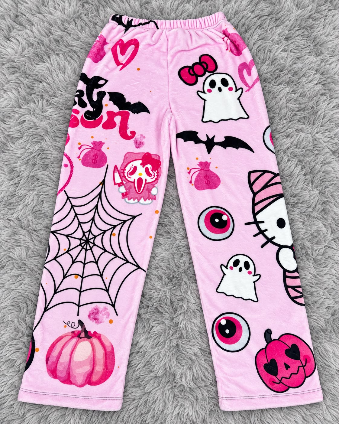 pijama de mujer pantalón afelpada de hello kitty halloween
