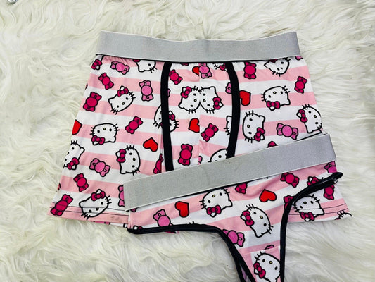 Hello Kitty Rayas Rosa Duo Con Tanga Xl