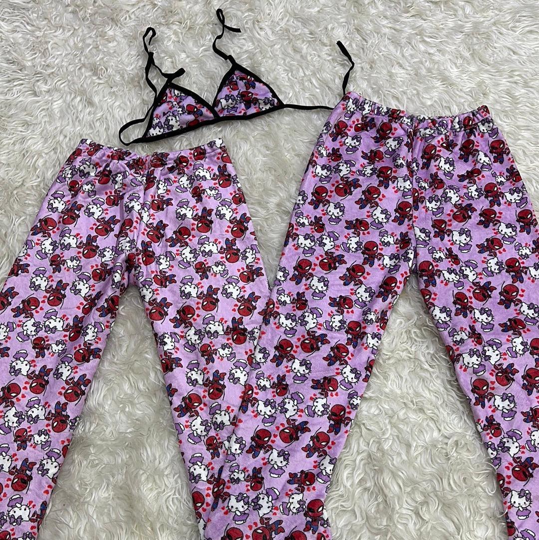 Spiderkitty purple plush pajama duo - Fundies